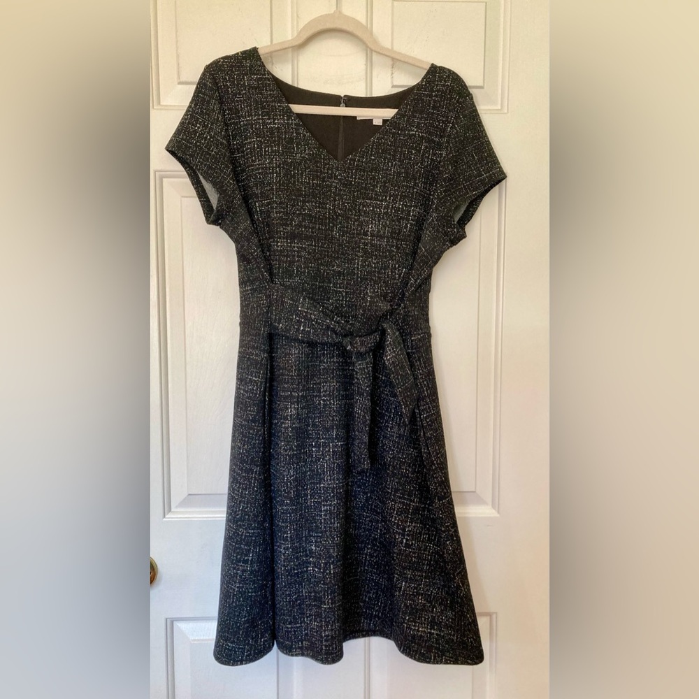 LOFT Black Belted Dress - Picture 2 of 11